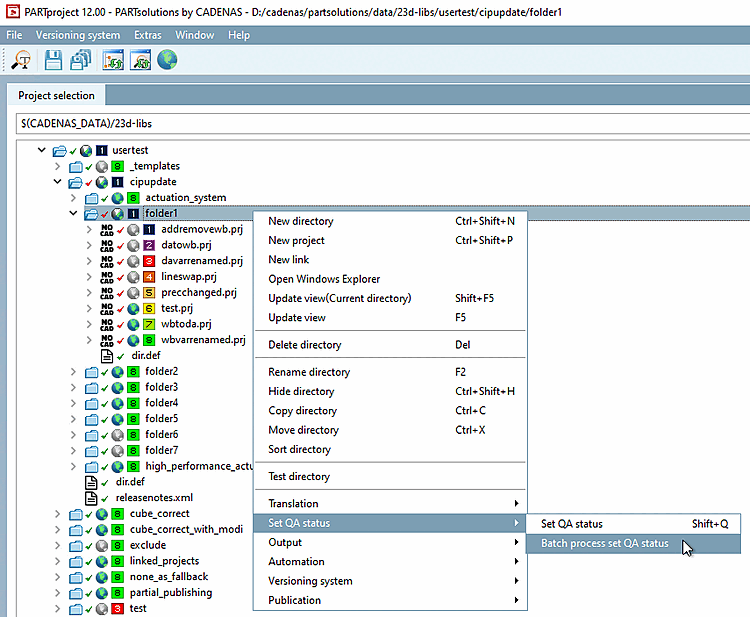 Batch process set QA status