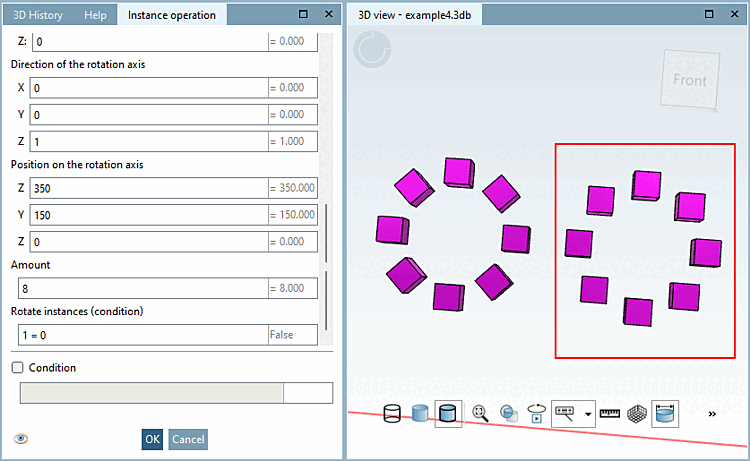 Rotation pattern without rotating instances
