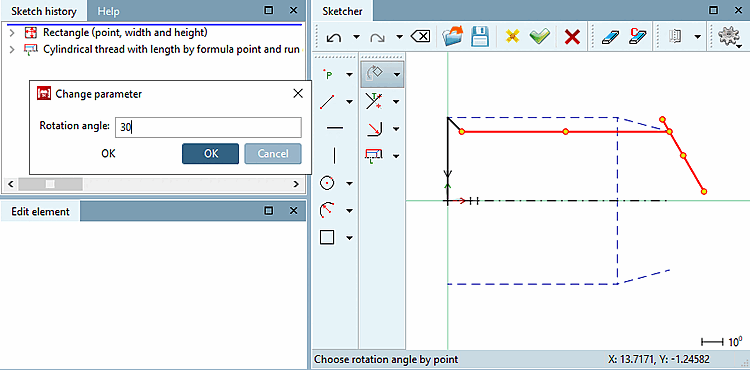 Rotate line