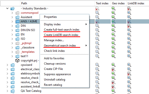 Index tree under "Index administration"