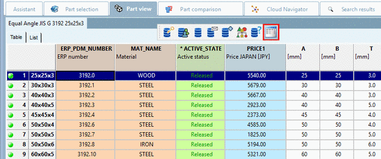 Preferred rows function on