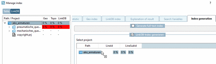 Add projects/directories to the generation via drag&drop