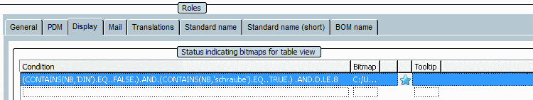 Condition in PARTadmin