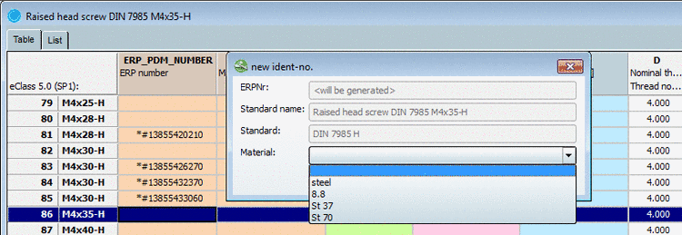 The figure shows the table without any export limitations.