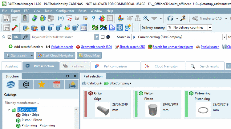 PARTdataManager catalog "Bikecompany" V2