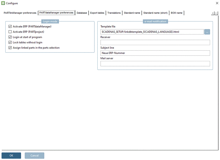Configure dialog box