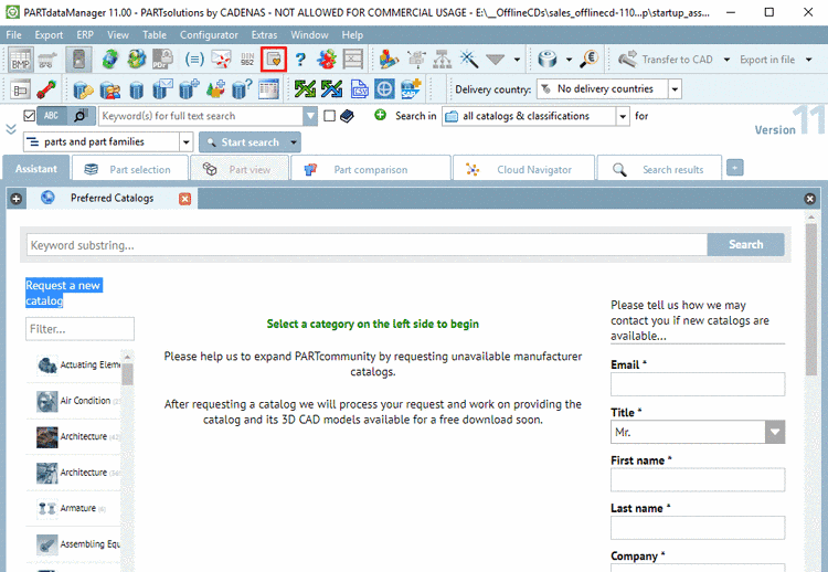 Report missing preferred catalog