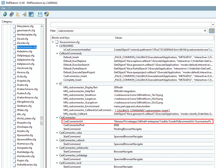 ifacecommon.cfg -> CadConnectorUrl