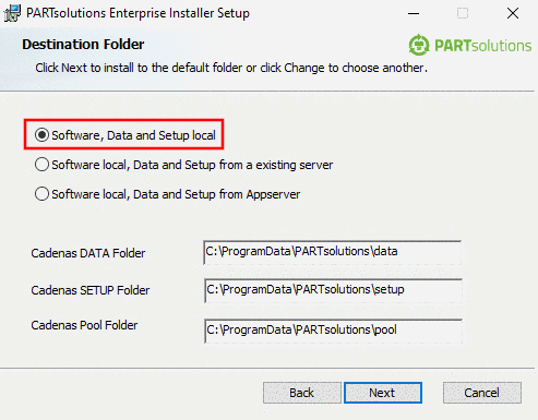 Example: Software, Data and Setup local (in other words the RemoteFileSystem is not used)