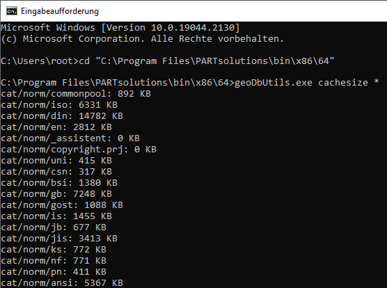 This is the result of the current call and will change when adding new parts.