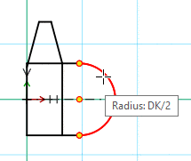 Construction point: Start, middle and end point of a circular arc