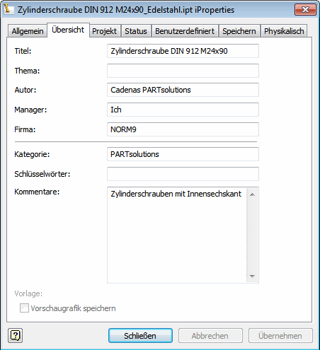 Tabbed page "Overview"