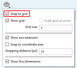 Snap onto the grid [Snap to grid]