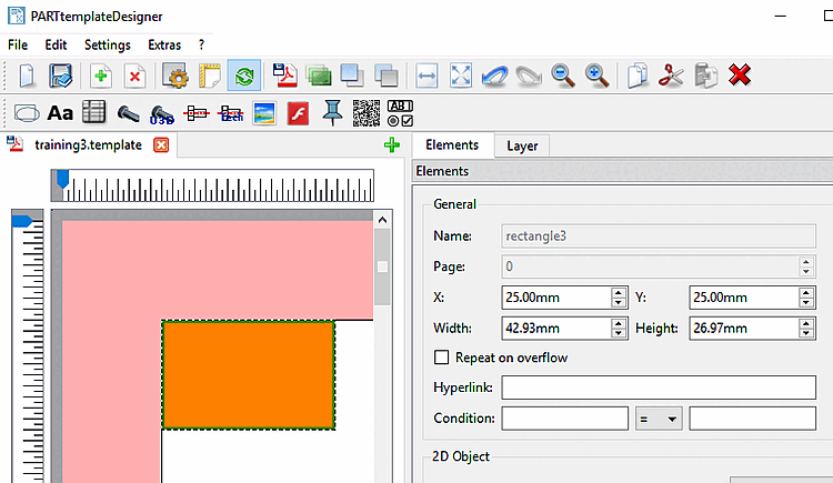 Example: Rectangle selected