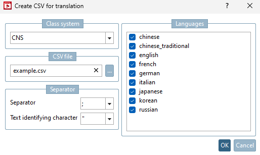 Create CSV for translations [Create CSV for translation]