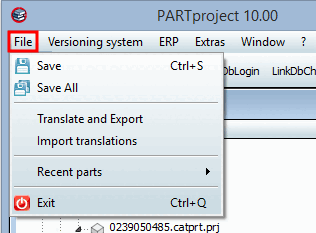 File menu