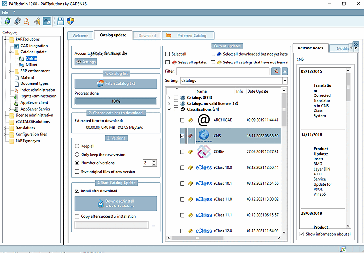 Install classifications