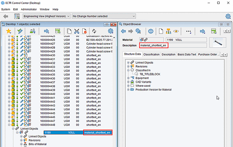 Description for material short text