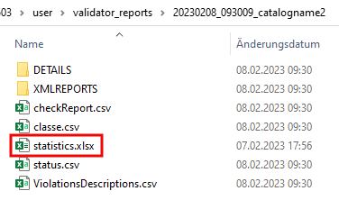 "statistics.xlsx" in report directory