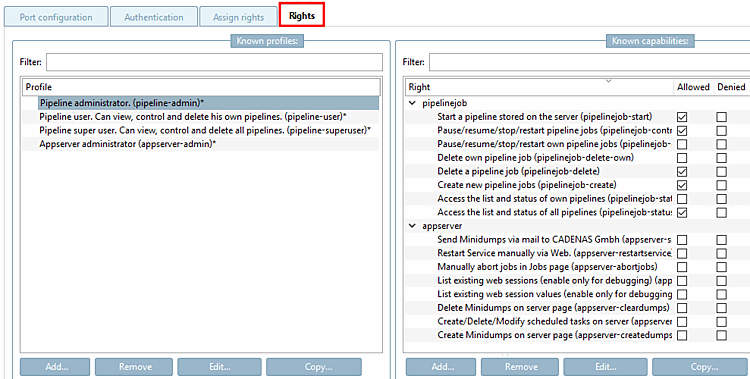 "Right [Rights] " tab page