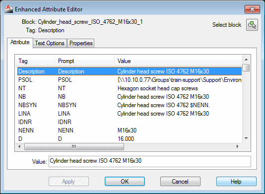 Enhanced attribute editor