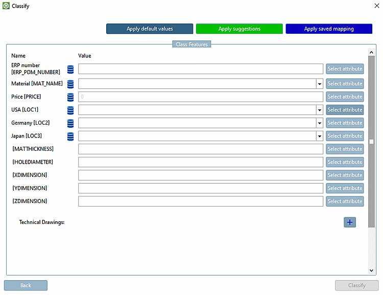 Classification [Classify] dialog box