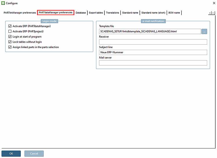 Configure dialog box