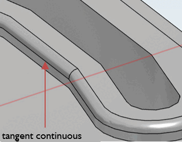 Automated application of tangent continuous on all adjoining, fitting edges