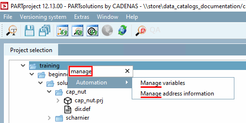 Filter in the context menu