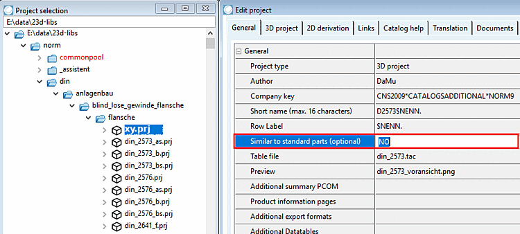 Similar to standard parts (optional)