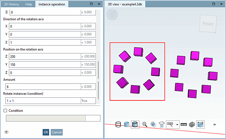 Rotation pattern with rotating instances