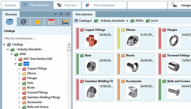 Status colors for catalog index in PARTdataManager