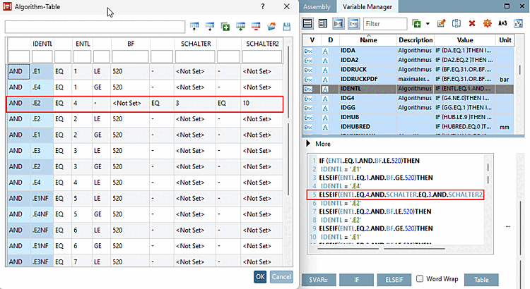 Edit feature algorithm