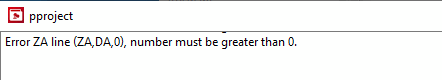 Error ZA line (ZA,DA,0), number must be greater than 0.