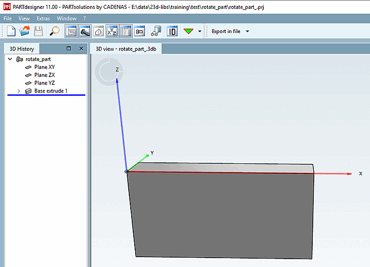 Coordinate system with new orientation