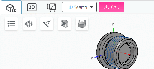 Display of a CAD button