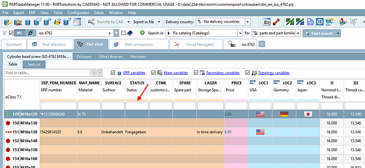 "Show ERP colors in the header [Show ERP colors in header] " activated