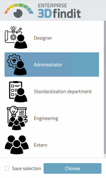 Example dialog for role selection