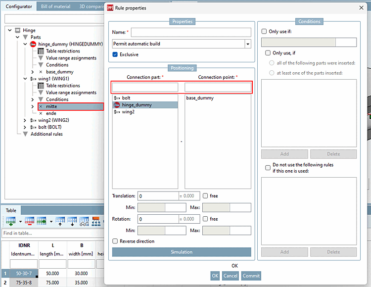 Properties of the rule [Rule properties] > Filter