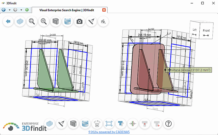 Full screen and measuring grid switched on