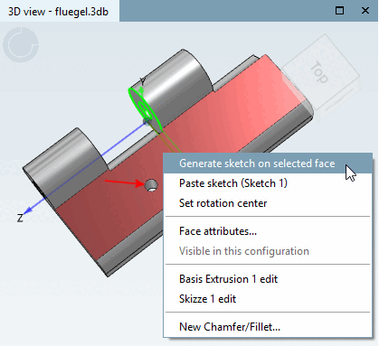 Generate sketch on selected face