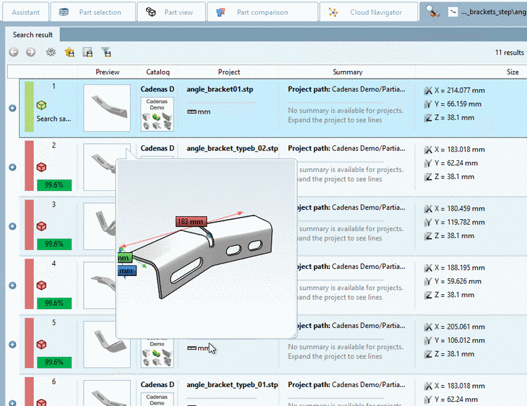 Result exemplarily in AutoCAD