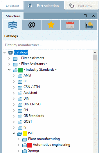 PARTdataManager, icons in index tree
