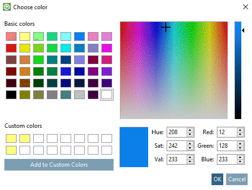 Dialog box "Choose color"