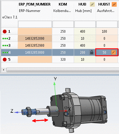 Geometry attribute pinned on 200, Function attribute not pinned with current value of 50.