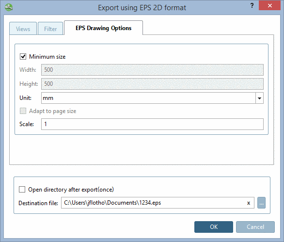 "EPS Drawing Options" tabbed page