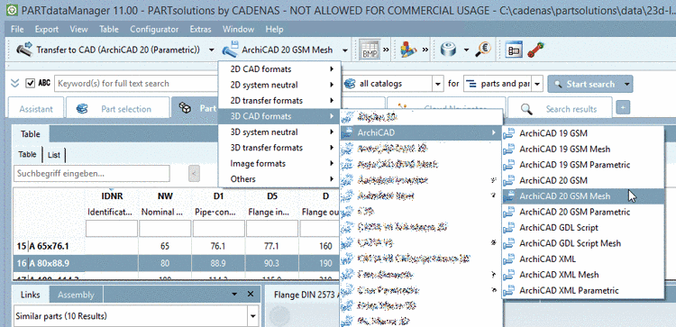 Export in Mesh format