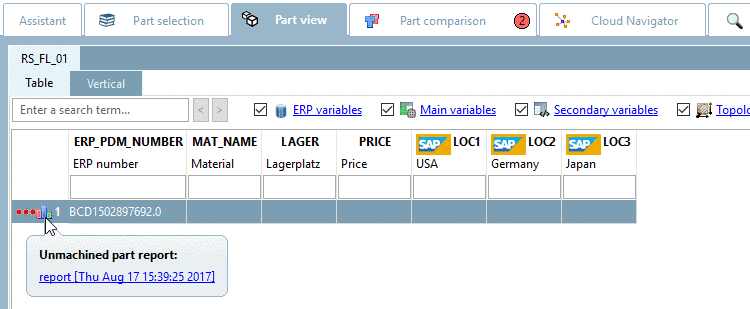 Open report via tooltip in table