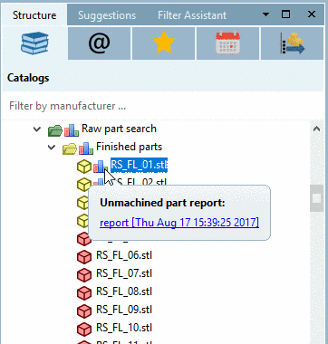 Open report via tooltip in index tree