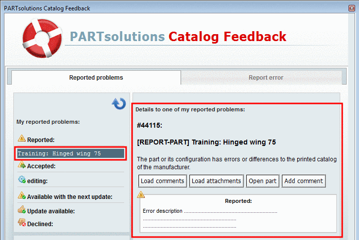 My reported problems